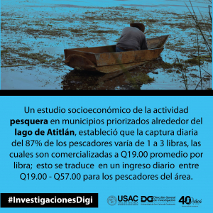 Actividad pesquera alrededor del lago de Atitlán