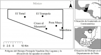 Ubicación del Biotopo Protegido Dos Lagunas, Petén, Guatemala