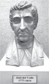 Busto de José Cecilio del Valle del escultor Oscar Barrientos, ubicada en Academia de Geografía e Historia de Guatemala, Ciudad de Guatemala 