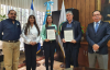 Mtro. Hugo Rivera, Secretario Académico FIUSAC, Inga. Marcia Véliz, Jefa de Planificación, FIUSAC, Decana de la FIUSAC, Inga. Anabella Córdova, Dr. Félix Aguilar, Director DIGI y Mtro. Pedro Saravia, Director ERIS.
